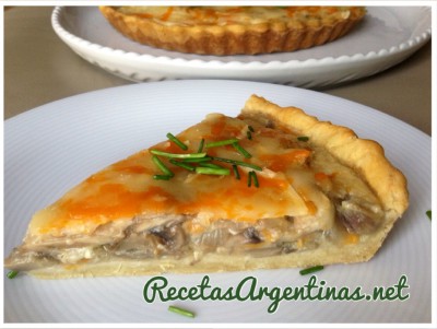 tarta de champiñones